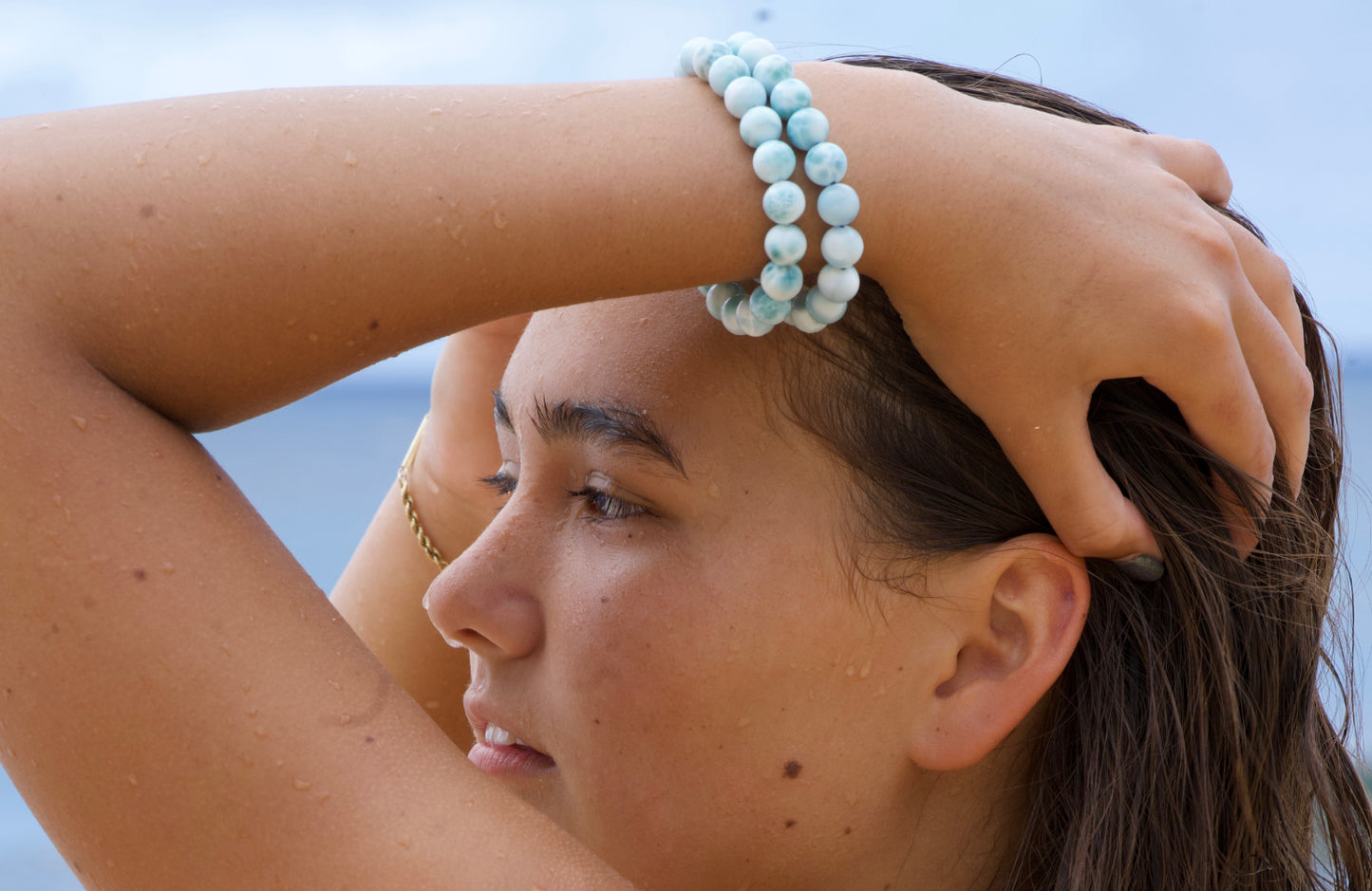 Larimar Mala Bracelet (Highest Quality)